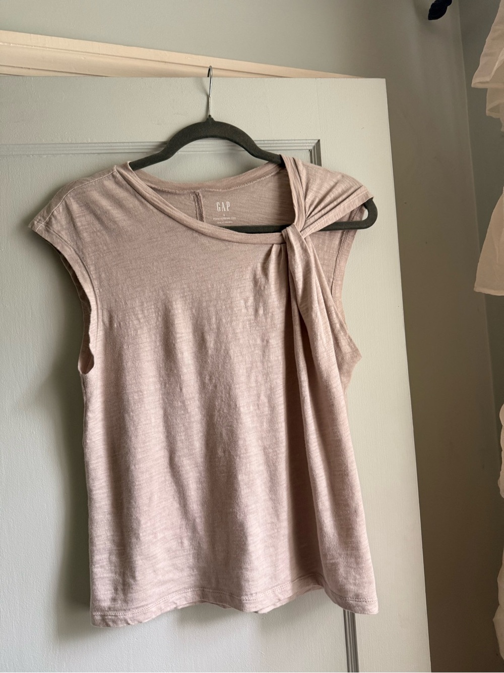 GAP Taupe Knot-Shoulder Sleeveless Tank